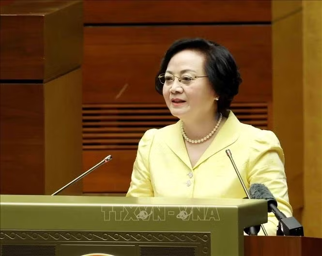 Đồng chí Phạm Thị Thanh Trà, Bí thư Trung ương Đảng, Phó Thủ tướng Chính phủ giới thiệu chuyên đề. Ảnh: Phương Hoa/TTXVN