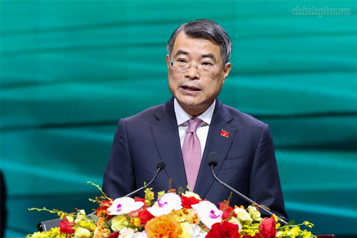 Thủ tướng Lê Minh Hưng phát biểu tại lễ công bố sản phẩm đạt Thương hiệu quốc gia Việt Nam lần thứ 10 năm 2026 - Ảnh: chinhphu.vn/Nhật Bắc