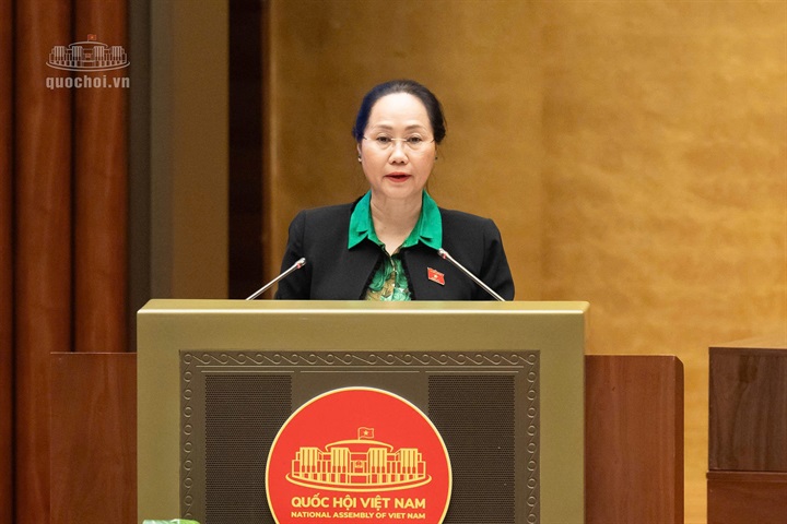 Bộ trưởng Bộ Văn hoá, Thể thao và Du lịch Lâm Thị Phương Thanh (Ảnh: Media Quốc hội).
