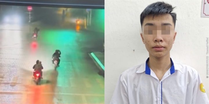 Trào lưu tụ tập “đi dạo ban đêm”, “đi lượn đường” (ảnh trái) và đối tượng P.Q.T (SN 2008) trú tại xã Ngọc Lặc đã dùng hung khí gây thương tích cho các bạn đồng trang lứa (ảnh phải). Ảnh: Công an xã Linh Sơn/ Công an tỉnh Thanh Hóa