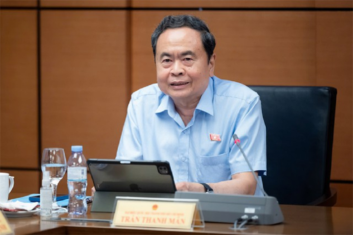 Chủ tịch Quốc hội Trần Thanh Mẫn phát biểu tại họp tổ chiều 21/10 (Ảnh: Phạm Thắng).