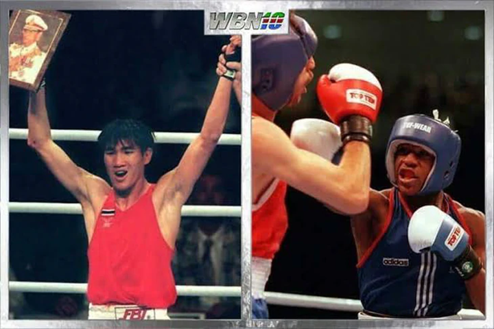 Ông Somrak khi chiến thắng tại Olympic 1996. Ảnh: SB