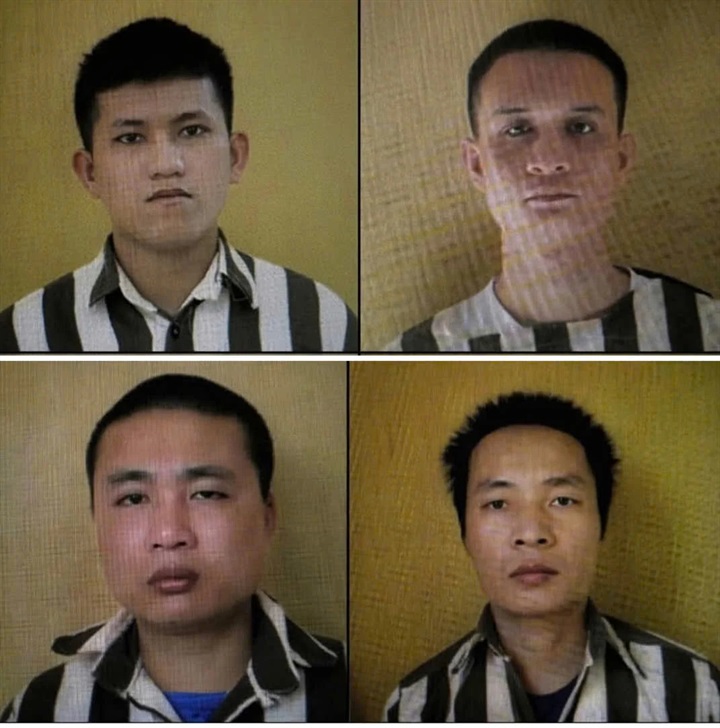 4 phạm nhân trốn Trại giam A2 vào chiều 21/10. Ảnh: Lao động