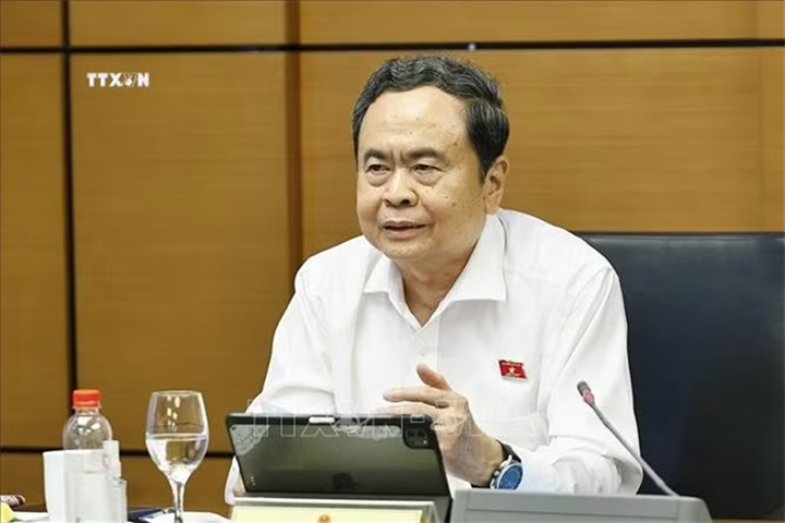 Chủ tịch Quốc hội Trần Thanh Mẫn, đại biểu Quốc hội Thành phố Hồ Chí Minh phát biểu. Ảnh: Doãn Tấn/TTXVN
