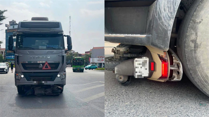 Hiện trường vụ tai nạn khiến 2 mẹ con thương vong. Ảnh: Báo Xây dựng