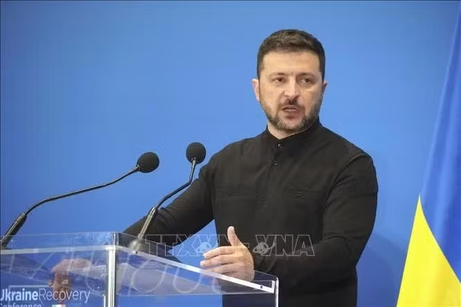 ổng thống Ukraine Volodymyr Zelensky. Ảnh: Kyodo/TTXVN