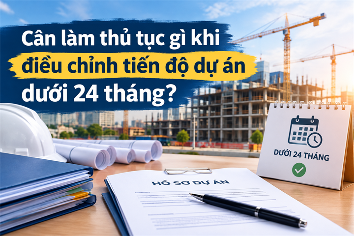 Bộ Tài chính đã có hướng dẫn về thủ tục cần làm khi điều chỉnh tiến độ dự án dưới 24 tháng. (Nguồn: AI)