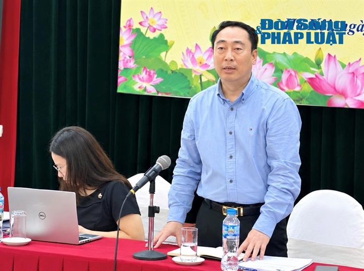 Ông Lê Vệ Quốc, Cục trưởng Cục Đăng ký giao dịch bảo đảm và Bồi thường nhà nước phát biểu khai mạc