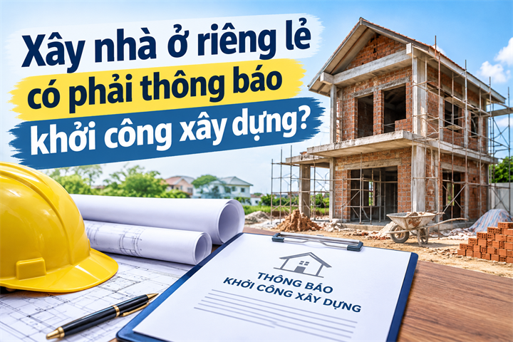 Bộ Xây dựng đã có hướng dẫn về việc xây nhà ở riêng lẻ có phải thông báo khởi công xây dựng hay không. (Ảnh: AI)