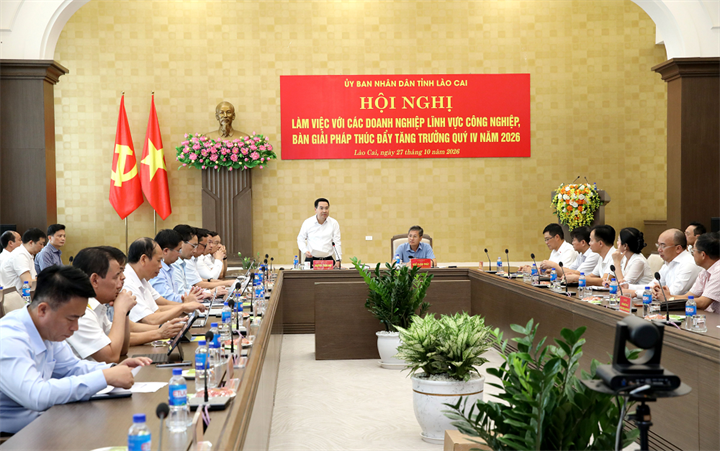 Ảnh toàn cảnh hội nghị/ Theo Cổng TTĐT tỉnh Lào Cai.
