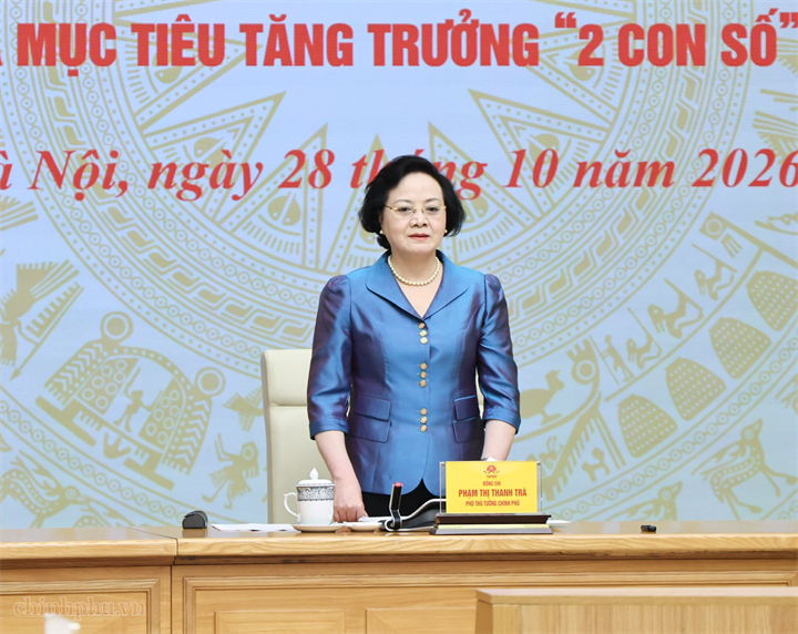 Phó Thủ tướng Phạm Thị Thanh Trà phát biểu mở đầu buổi làm việc - Ảnh: chinhphu.vn/Thu Giang