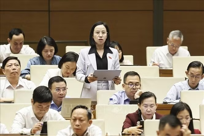 Đại biểu Quốc hội Thành phố Hồ Chí Minh Võ Ngọc Thanh Trúc phát biểu tại Quốc hội. Ảnh: Doãn Tấn/TTXVN