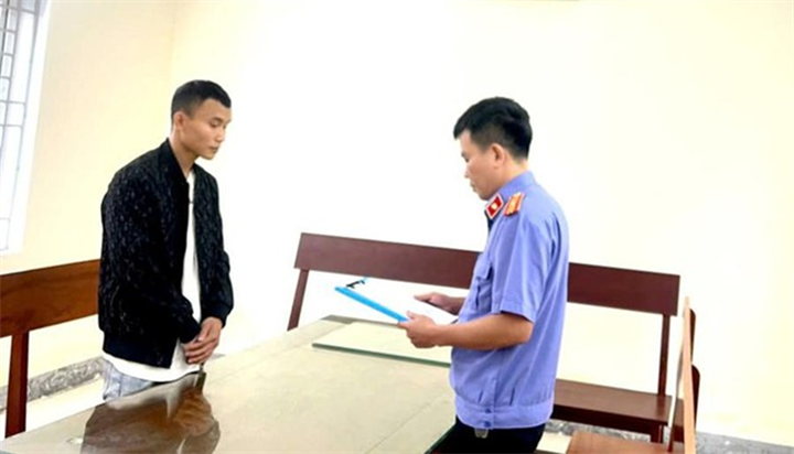 Hồ Sỹ Trung tại cơ quan điều tra. Ảnh: VKSND tỉnh Hà Tĩnh